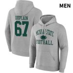 Men's Michigan State Spartans NCAA #67 J.D. Duplain Gray NIL 2022 Fanatics Branded Gameday Tradition Pullover Football Hoodie JB32M26BR
